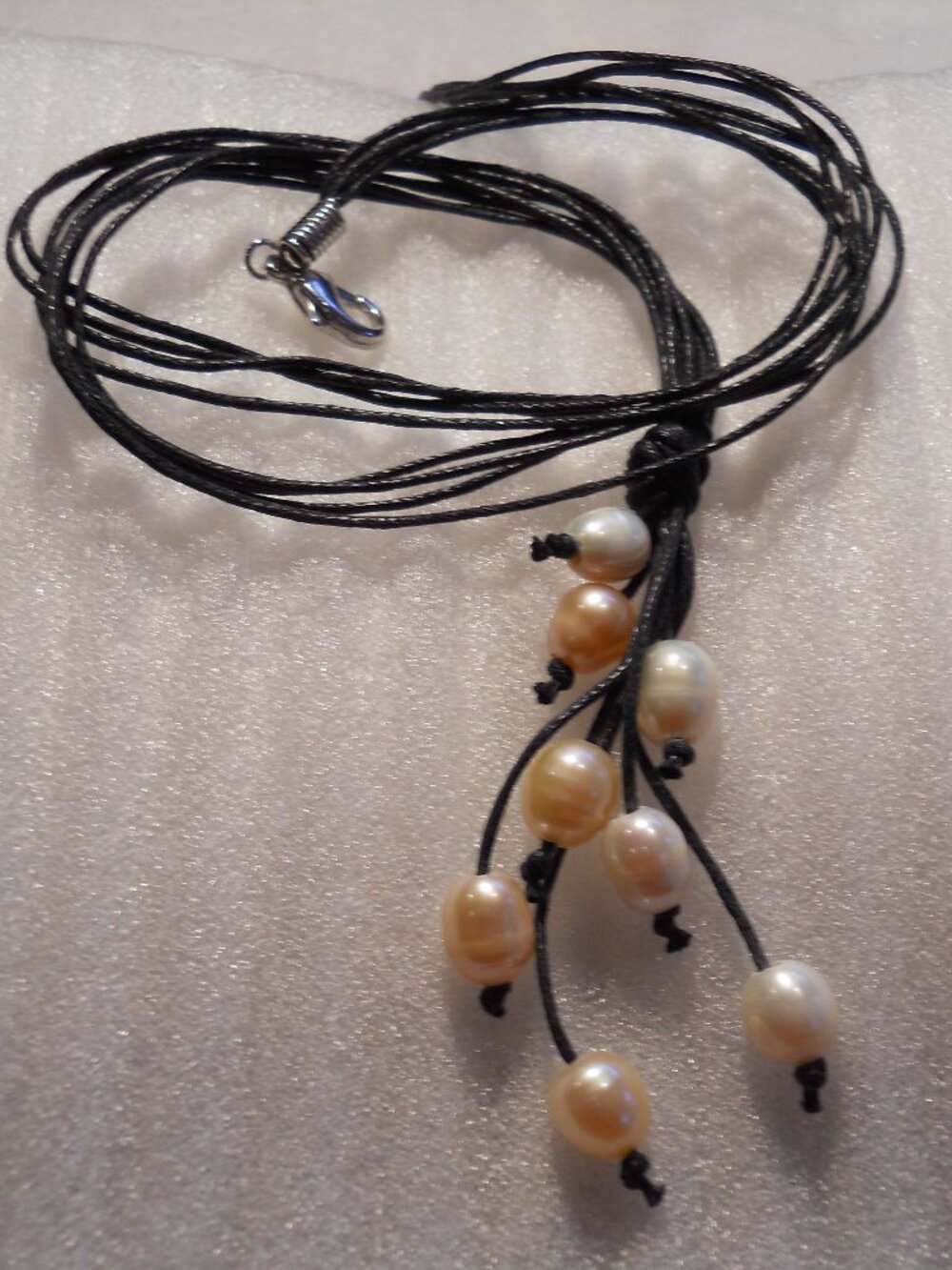 Multi Cord Pearl Drop Necklace  531
